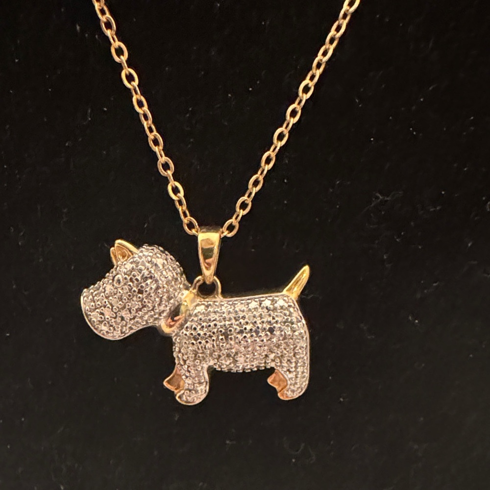 Gold Dog Pendant Necklace